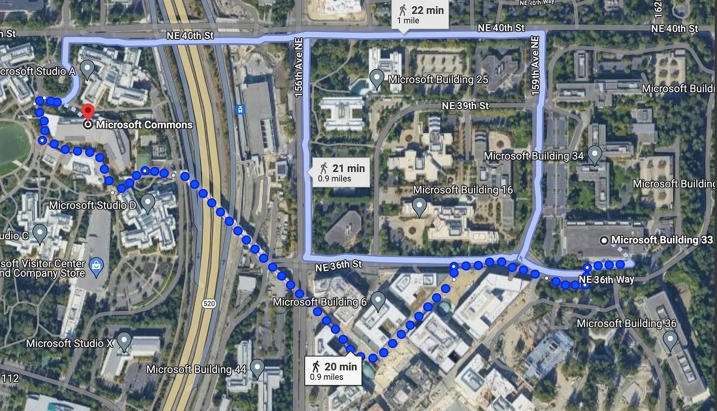 @MicrosoftHQ Walking Directions